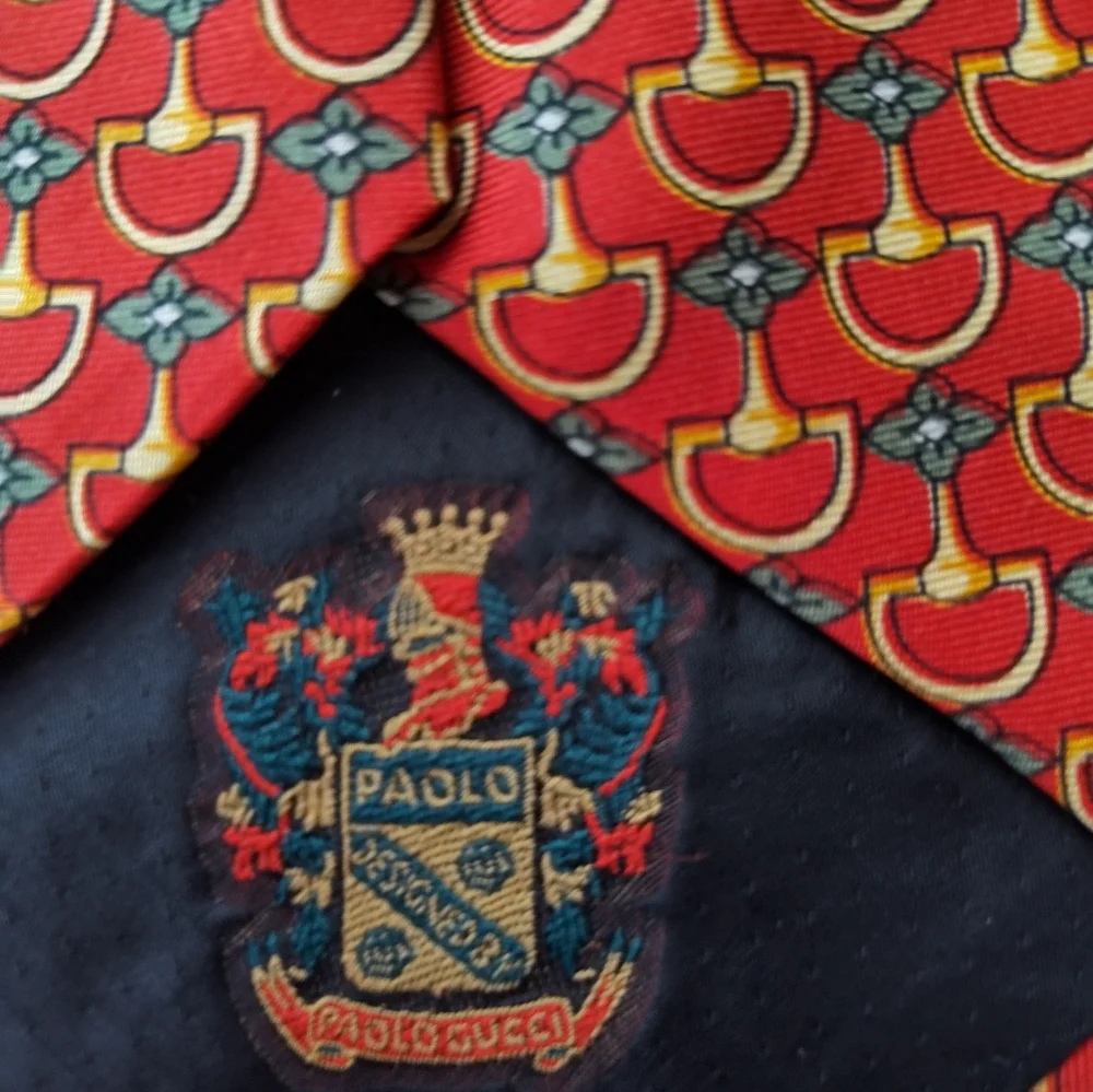 Set Of 3 Ties Nautical Knots Gucci And Brooks Brothers Excellent Unworn Cond